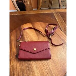 Stella & Max Red Leather Crossbody, Clutch, Wallet Purse Removable Strap